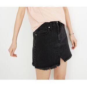 Madewell Rigid Denim A-Line Mini Skirt Cutout Edition Lunar Wash Black Size 31